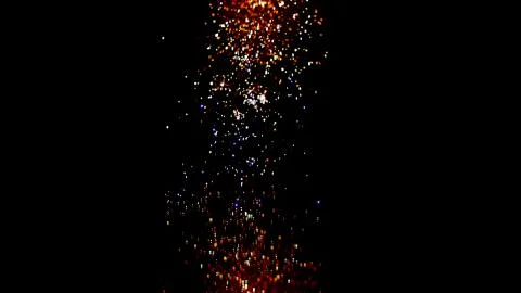 Multicolored, glowing, small circles in the dark Stock Photos