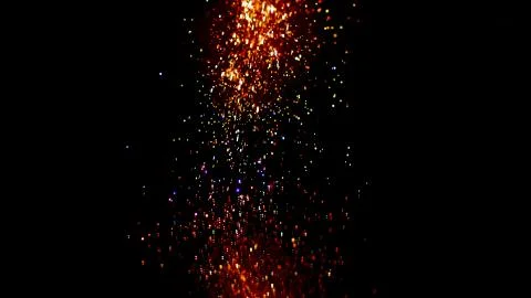 Multicolored, glowing, small circles in the dark Stock Photos