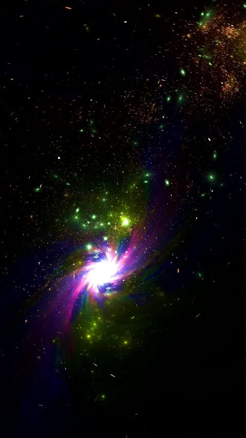 Multicolored glowing swirling starry space dust pattern Stock Footage 338410881