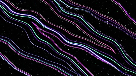Multicolored glowing waves Stock Footage 167557382