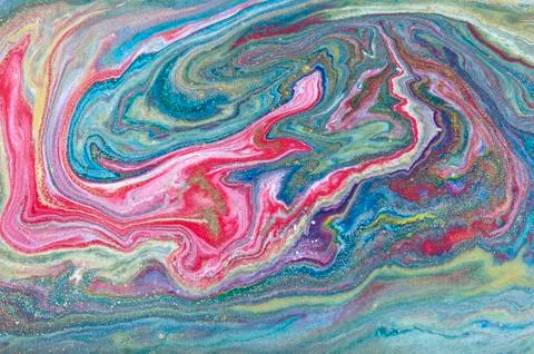 Multicolored gold marbling pattern. Golden marble liquid texture. Stock Illustration