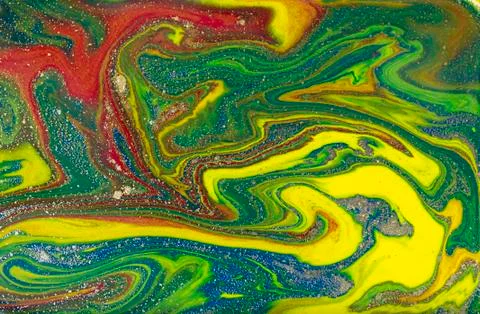 Multicolored gold marbling pattern. Golden marble liquid texture. Stock Illustration