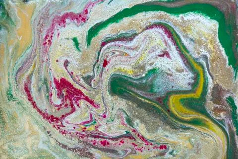 Multicolored gold marbling pattern. Golden marble liquid texture. イラスト素材