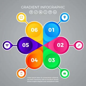 Multicolored gradient infographic Stock Illustration