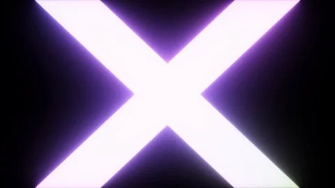 Multicolored Gradient Neon Holographic Flickering X Cross Loop Motion Background Stock Footage 129433242