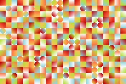 Multicolored gradient rectangles and circles Stock Illustration