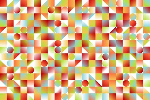 Multicolored gradient rectangles, circles and triangles Stock Illustration