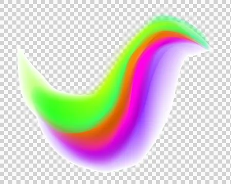Multicolored gradient wave shape with green purple pink orange and white hu.. Stock Illustration