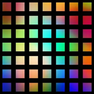 Multicolored graduated square blocks on a black background. Ilustración de archivo