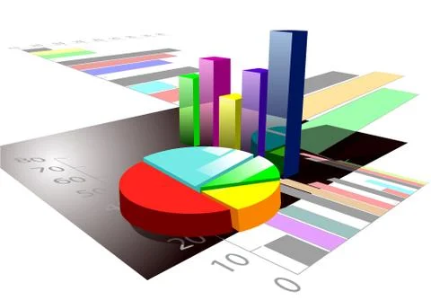 Multicolored graph Stock Illustration