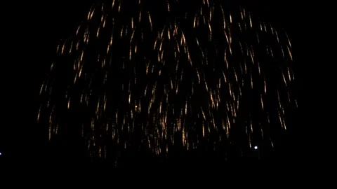 Multicolored green blue gold bright sparks of fireworks on the black sky Stock-Footage 311478662