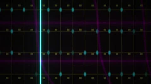 Multicolored grid lines and data points. Stock Footage 340035697
