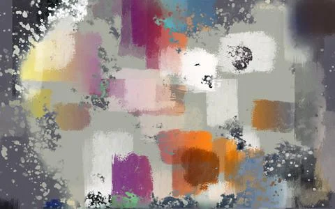 Multicolored grunge pattern with wide brush strokes Stock Illustration