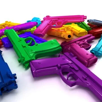 Multicolored guns Stock Illustration