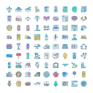 Multicolored hand drawn doodle icons scribble collection Stock Illustration