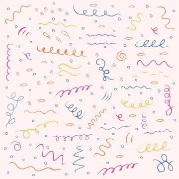 Multicolored hand drawn doodle set Stock Illustration