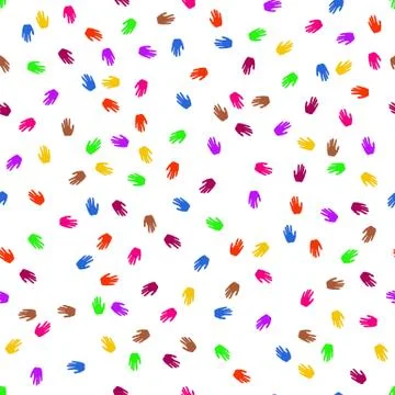 Multicolored handprints. Stock Illustration