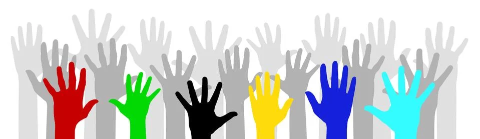 Multicolored hands Stock Illustration