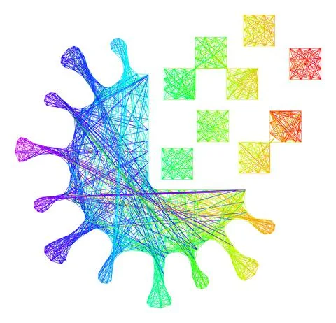 Multicolored Hatched Virus Synthesis 스톡 일러스트