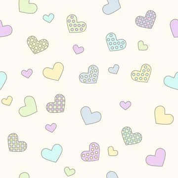 Multicolored hearts - seamless vector pattern Ilustração Stock