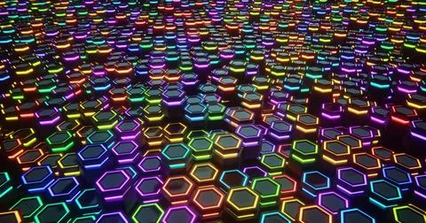 Multicolored. Hexagon abstract background. hexagonal structure 3d illustratio Stock Illustration