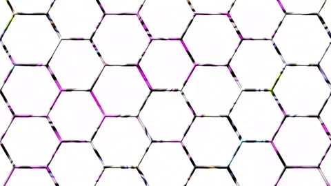 Multicolored hexagon lines Stock Footage 137072460