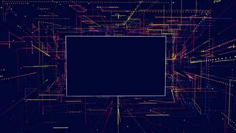 Multicolored holographic constructions with rectangle copy space, 3d structures Stock Footage 267420478