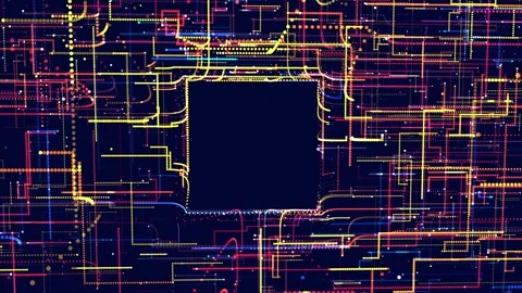 Multicolored holographic constructions with rectangle copy space, 3d structures Stock Footage 270069833
