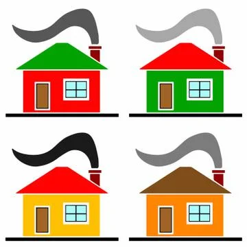 Multicolored houses vector set Stock Illustration