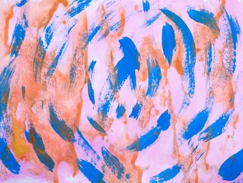 Multicolored image, made with a brush and paints. Stock Photos