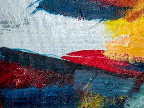 Multicolored image, made with a brush and paints. Foto stock