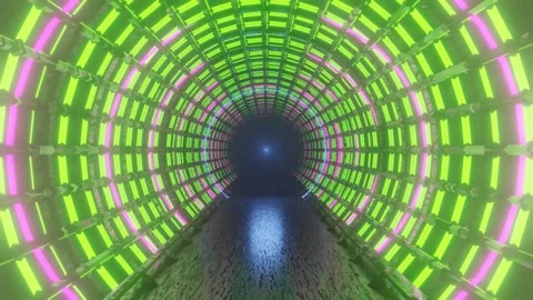 Multicolored infinite glowing game shaft Stock Footage 160541999