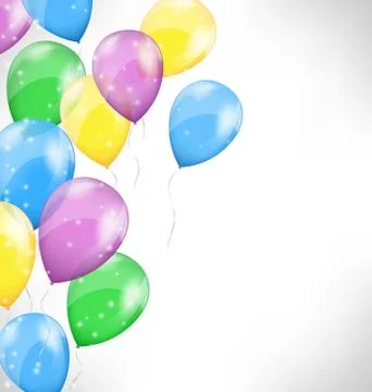 Multicolored inflatable air balls on grayscale Stock Illustration