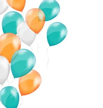 Multicolored inflatable air balls on white Stock Illustration