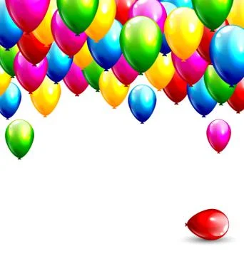 Multicolored inflatable balloons isolated on white Stock Illustration