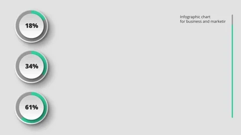 Multicolored infographic chart with circles in percentage animation Stock Footage 304635882