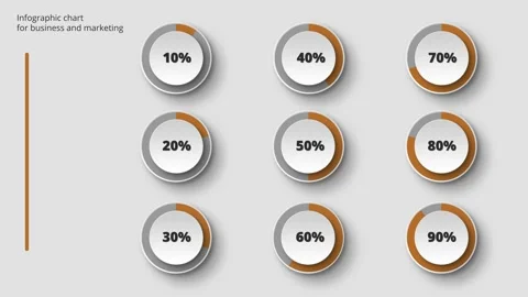 Multicolored infographic chart with Infographic chart with circles in percentage Stock Footage 310630537