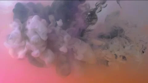 Multicolored ink composition in water. Black and white ink streams float and mix Stock Illustration
