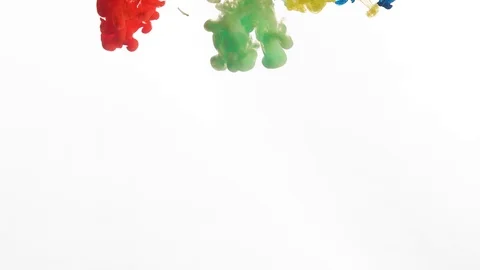 Multicolored ink flow in water Stock Footage 87574302