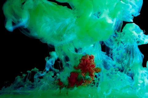 Multicolored ink mixed Foto stock