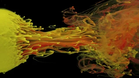 Multicolored ink paint slowly flows from the ball Video stock 104130646