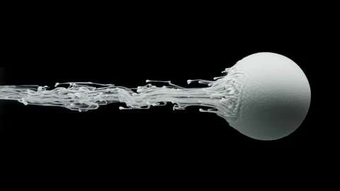 Multicolored ink paint slowly flows from the ball Stock Footage 104139717