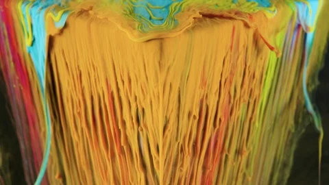 Multicolored ink paint slowly flows from the cube underwater Video stock 104154139
