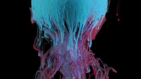 Multicolored ink paint slowly flows from the ball Video stock 104172650