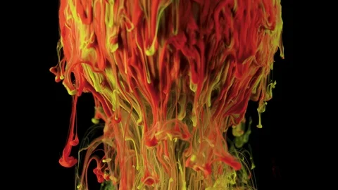 Multicolored ink paint slowly flows from the ball Video stock 104173583