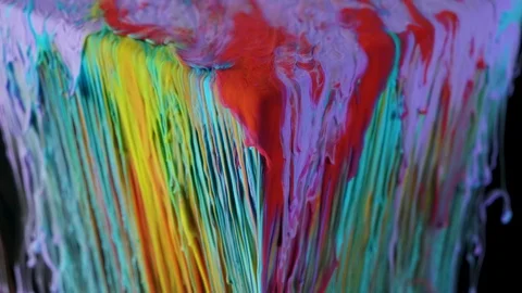 Multicolored ink paint slowly flows from the cube underwater Stock Footage 104174128
