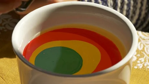 Multicolored ink in water Stock Footage 83550886