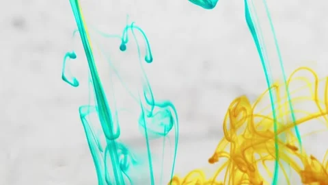 Multicolored inks spreading in water, forming whimsical patterns Video stock 246847185
