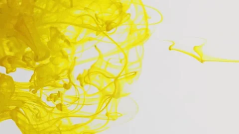 Multicolored inks spreading in water, forming whimsical patterns and iridescent Stock Footage 247358466