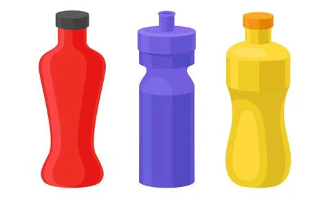 Multicolored Jars For Condiments And Sauce Vector Illustration Set Stock Illustration